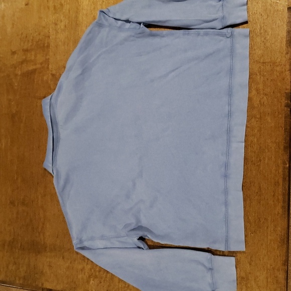 J. Crew Light Blue Crop Half Zip Pullover Lightweight Sweatshirt Large - Picture 10 of 10
